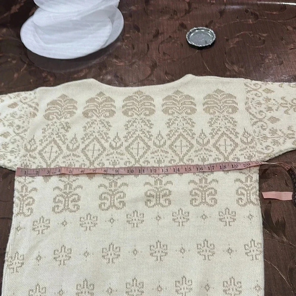 Talbott  Gold Metallic Filigree Lurex Sweater VTG Knit - Picture 5 of 8